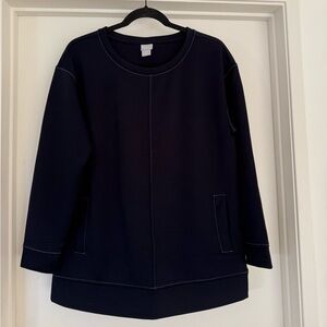 Chico’s Women’s Deep Navy Long Sleeve Tunic Shirt